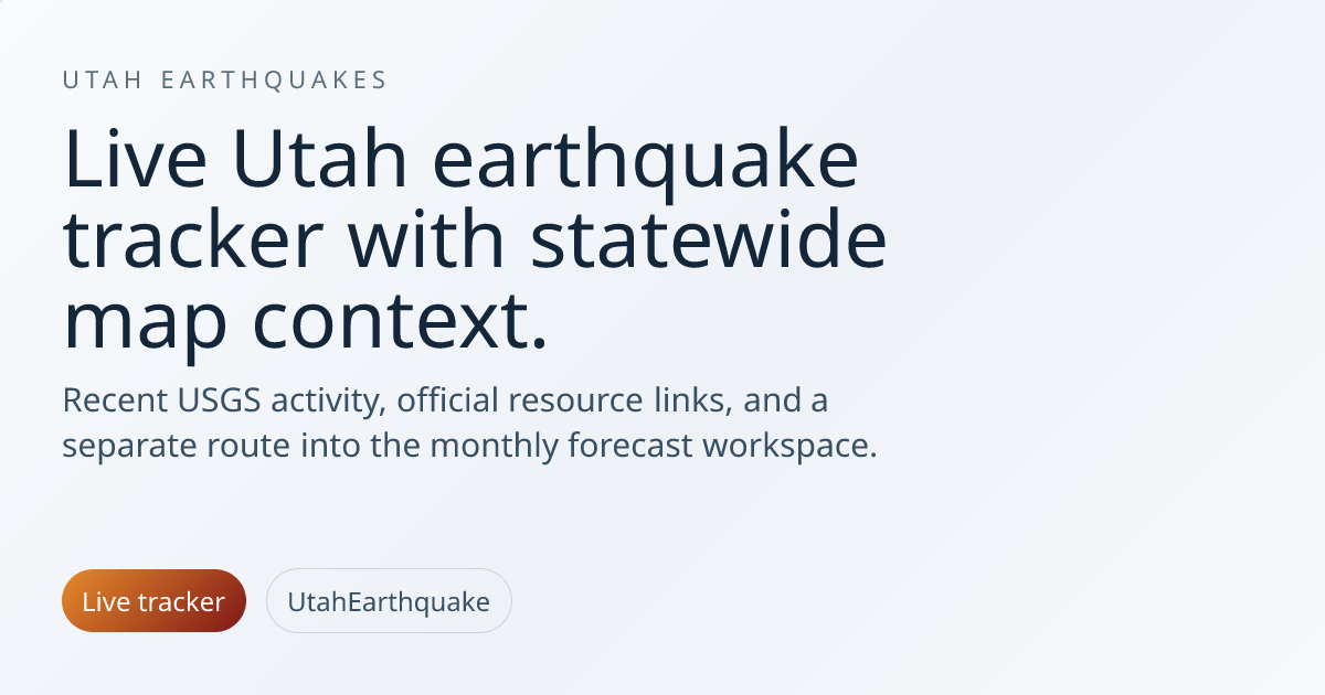 Utah Earthquakes Today — Live Earthquake Map & Tracker